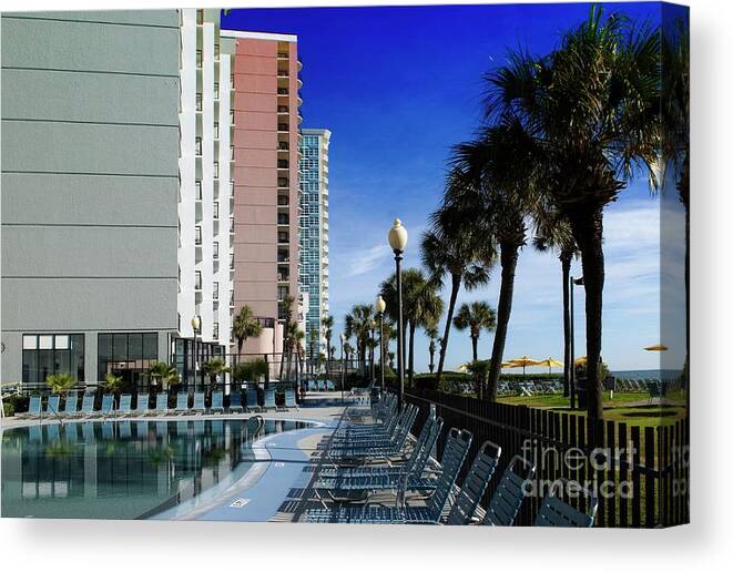 Photo of Oceanfront Hotels at Myrtle Beach on Stretched Canvas